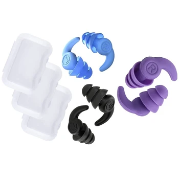 3 пары силиконовых беруш для ушей, Водонепроницаемые беруши для плавания для взрослых, Многоразовые силиконовые беруши для пловцов