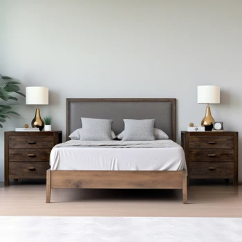 Деревянный прикроватный столик с 3 выдвижными ящиками для гостиной, спальни