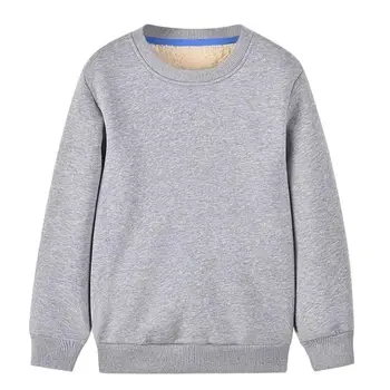 Детская флисовая толстовка, повседневный топ с длинными рукавами, однотонный пуловер, одежда для маленьких мальчиков на весну-осень-зиму