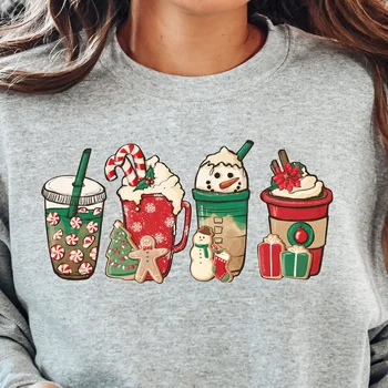 Рождественская футболка для любителей кофе, рабочий, Зимний латте со снеговиком