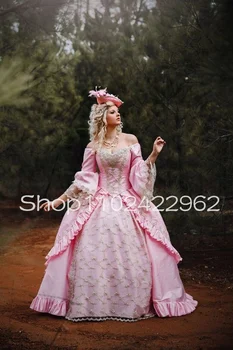 Розовые платья выпускного вечера Марии-Антуанетты в викторианском стиле, сказочное кружевное платье с оборками, юбка-корсет, вечернее платье принцессы, суета, Корсет