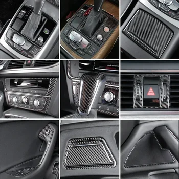 Углеродное Волокно Для Audi A6 A7 C7 Салона Автомобиля, Переключения Передач, Кондиционера, CD-Панели, Дверного Подлокотника, Накладка, Наклейка, Автоаксессуары