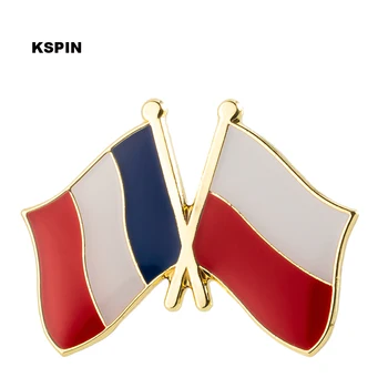 Флаг Дружбы Франции и Польши Металлические Значки-Булавки Декоративные Броши-Булавки для Одежды